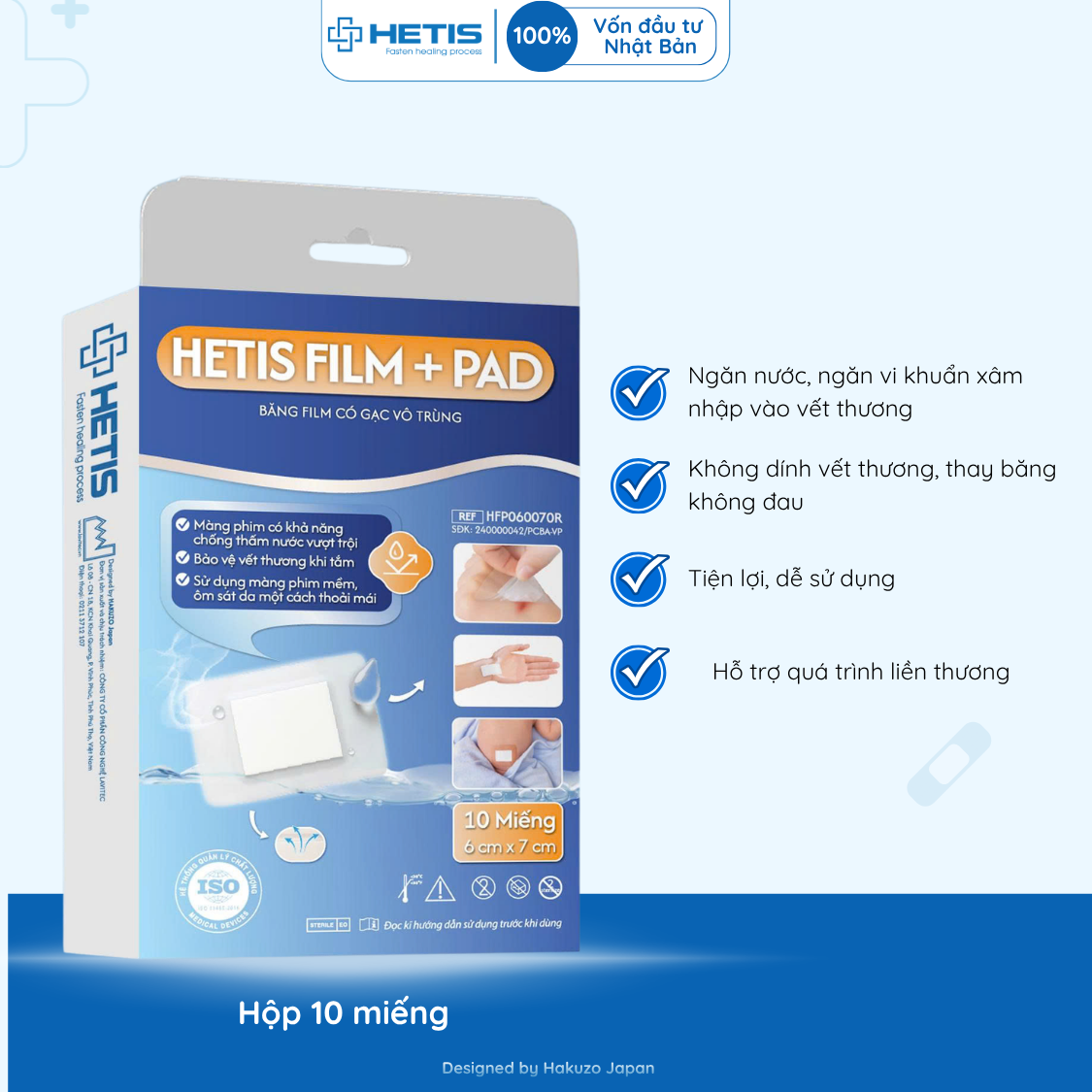 Hetis Film+Pad Sterile Film Dressing with Pad