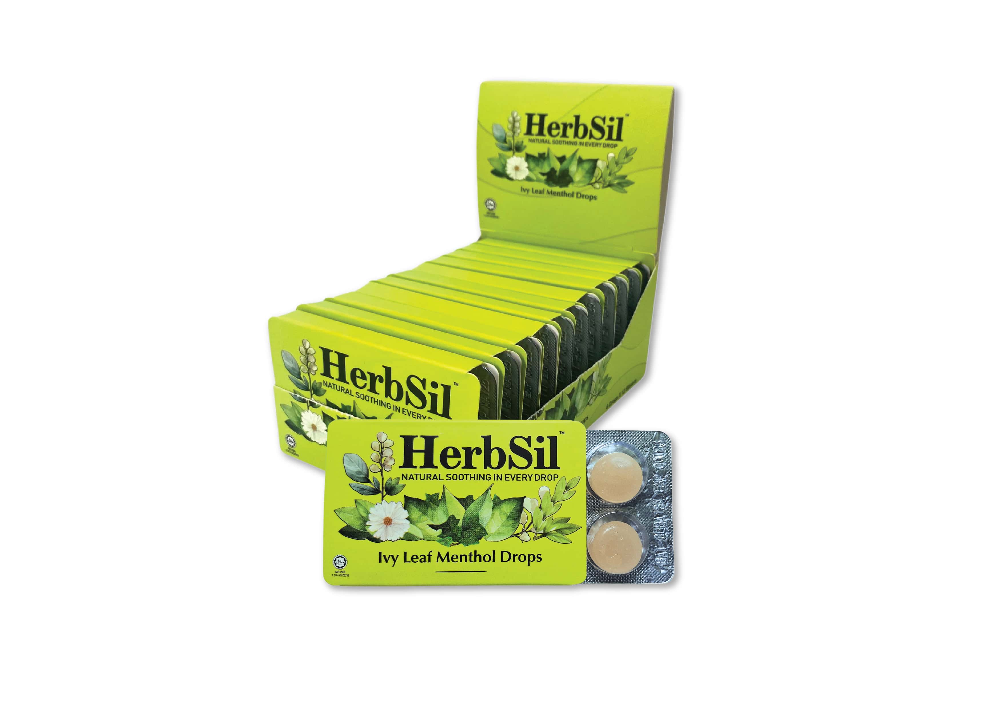 HERBSIL IVY LEAF MENTHOL DROPS 3D-min