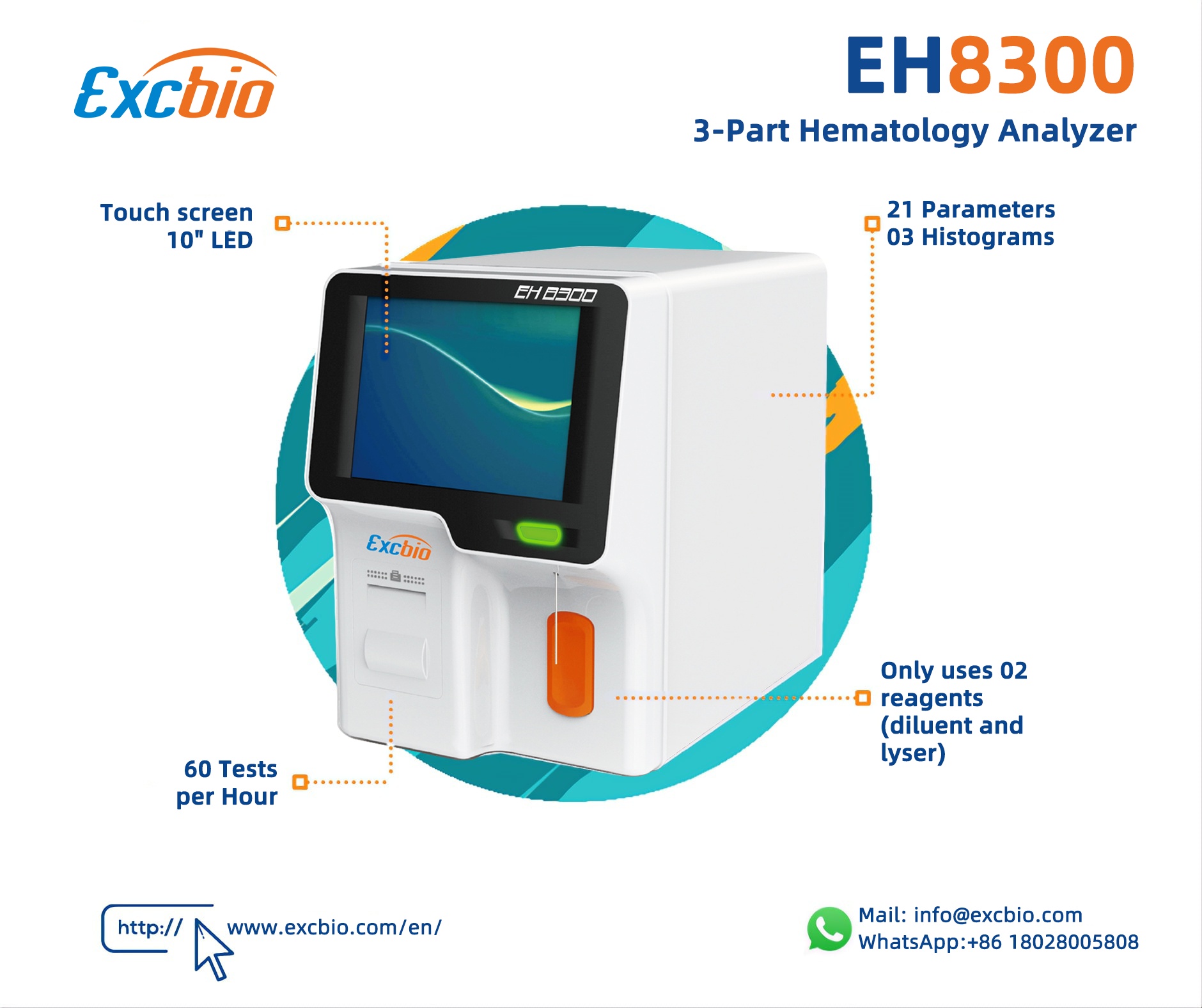 EH8300 3-PART HEMATOLOGY ANALYZER